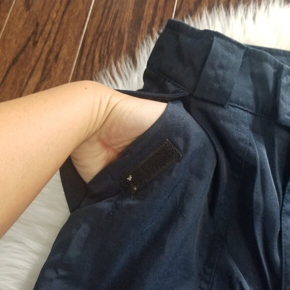 Flosport Navy Blue Work Pants Flap Zipper Front Deep Pockets Belt Loop - Picture 8 of 14